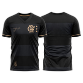 Camiseta Flamengo Zico 1981 Negro e Dorado Retrô Masculina - Fut Latino MX