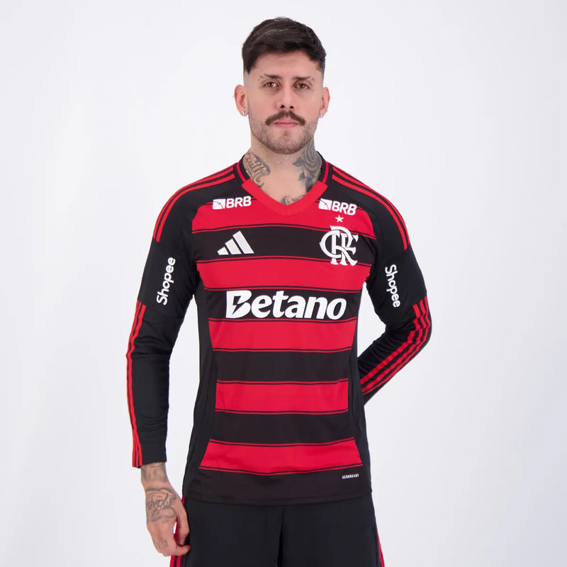Jersey Long Sleeve Adidas Flamengo 2025/26 I All Sponsor