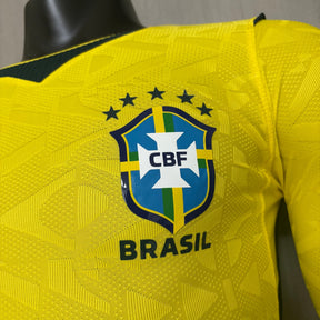 Brasil 2026 Local Versión jugador Manga larga Camiseta [Versión jugador] - Fut Latino MX