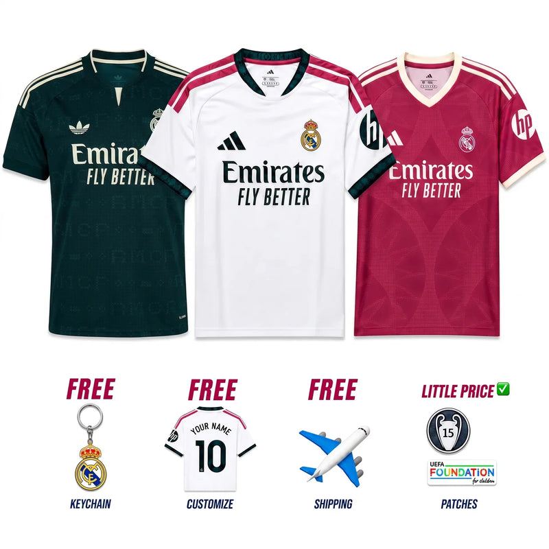 Combo Real Madrid Home Away and Third 2026/27