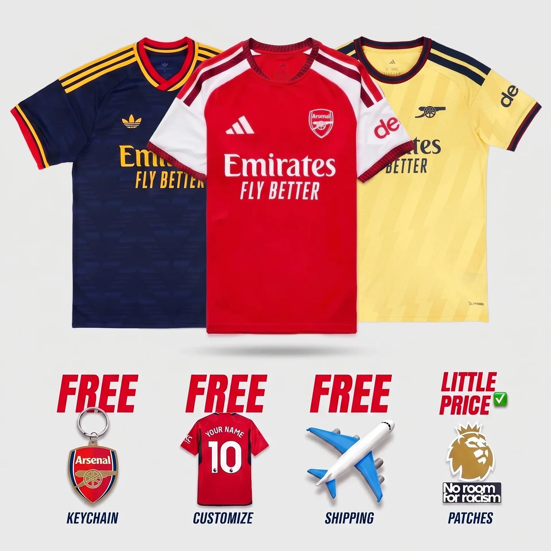 Combo Arsenal Home, Away and Third Fan 26/27