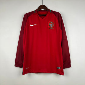 Camiseta Portugal Retro 2016 Manga larga Rojo - Fut Latino MX
