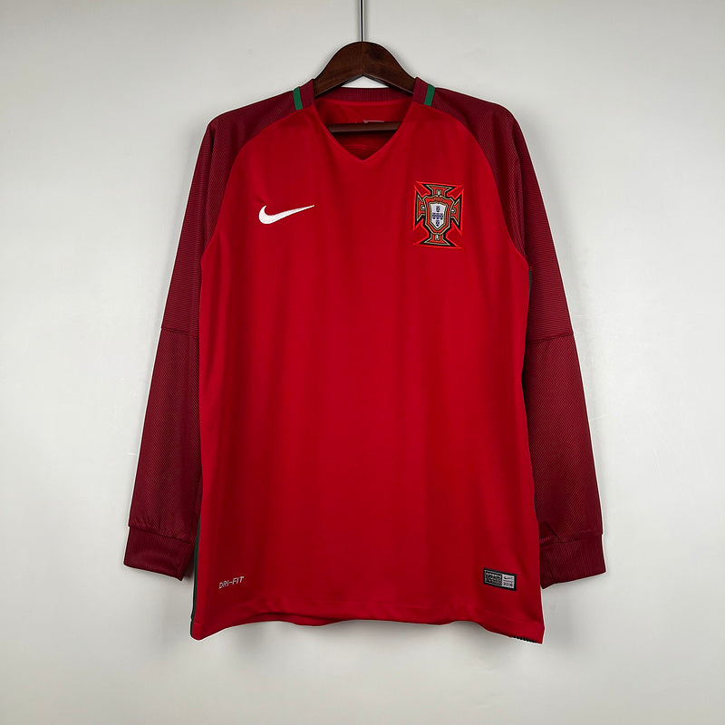 Camiseta Portugal Retro 2016 Manga larga Rojo - Fut Latino MX