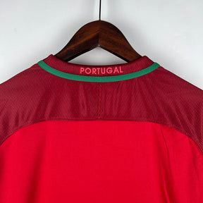 Camiseta Portugal Retro 2016 Manga larga Rojo - Fut Latino MX